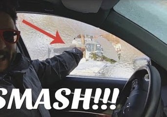 Guy Smashes Frozen Window in an Extremely Satisfying Way