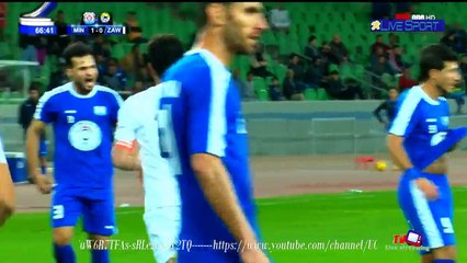 2018 01 29   الهدف الاول للزوراء بواسطه الاعب لؤي صلاح في مرمى الميناء flv-