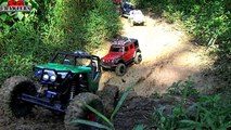 RC Trucks Mud SPA! 11 Trucks mudding at Butterfly Trail - Axial SCX10 RC4WD Trail Finder 2