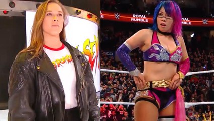 Ronda Rousey CRASHES Asuka's 2018 WWE Women's Royal Rumble Celebration