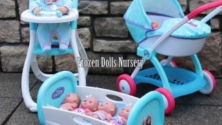 Baby Dolls Disney Frozen Nursery - Rocking Bed Highchair Dolls Pram Baby Annabell Lil Cutesies