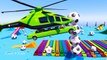 LEARN COLOR Helicopter on Cars w Spiderman cartoon for kids - Superheroes for babies