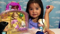 NEW Rapunzel Mini Animators Collection Doll Set Unboxing with Elsa Anna, & Jasmine Play
