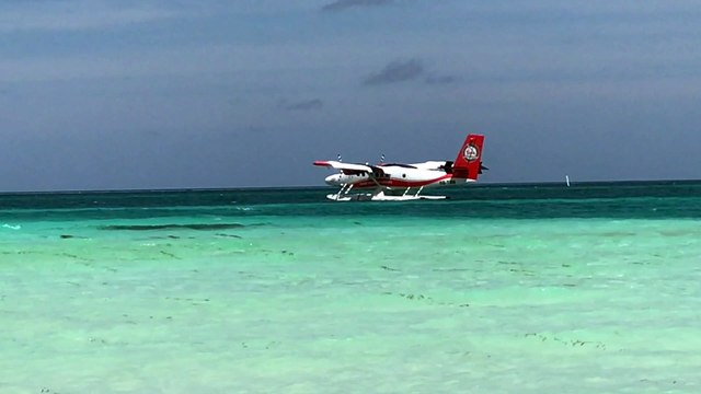 Sea Plane Leaving LUX Resort In Maldives