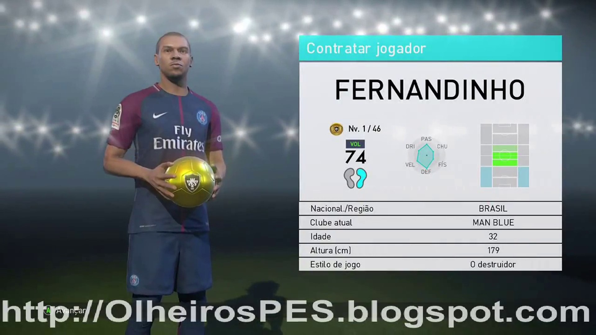 PES 2018 - Combinação de Olheiros para contratar Fernandinho do Man Blue  - Vídeo Dailymotion