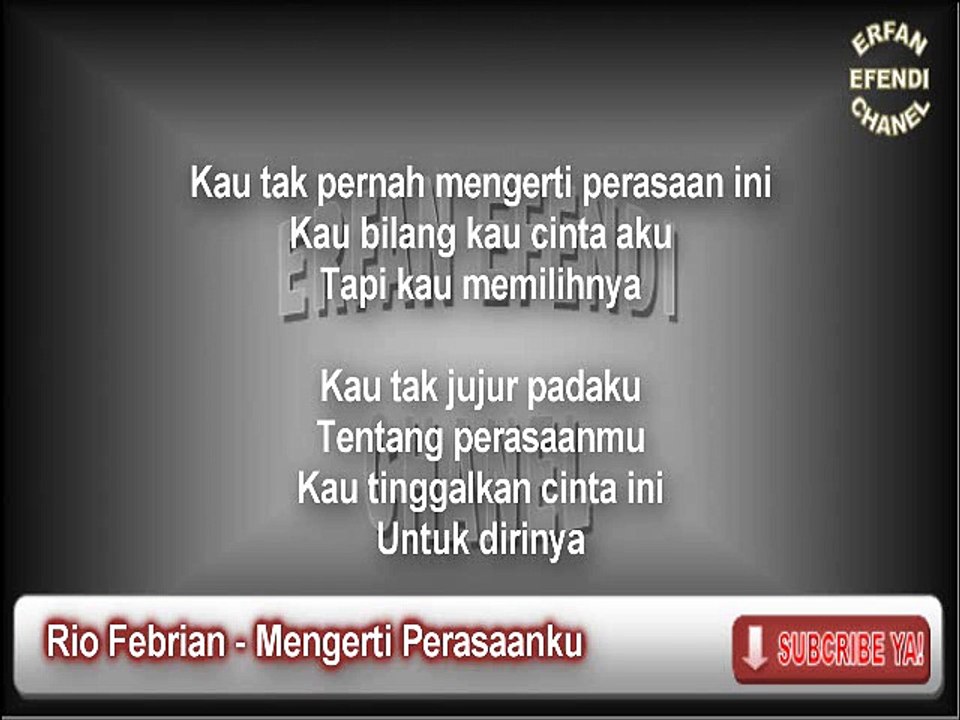 Rio Febrian - Mengerti Perasaanku Mp3 Karaoke Lirik Cover