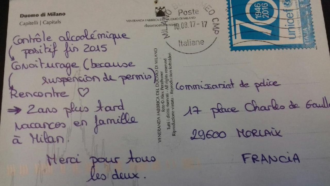 Cet automobiliste remercie les policiers de Morlaix d’avoir confisqué son permis ! Grâce à cet incident, il a pu rencontrer la femme de sa vie ! Explications…