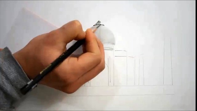 연필 그림그리기 - 타지마할 풍경 [Pencil sketch / Speed drawing]