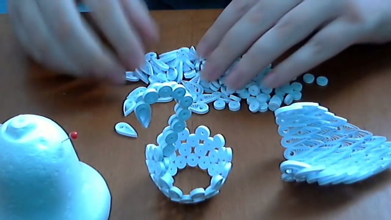How to make 3d quilling swan part1