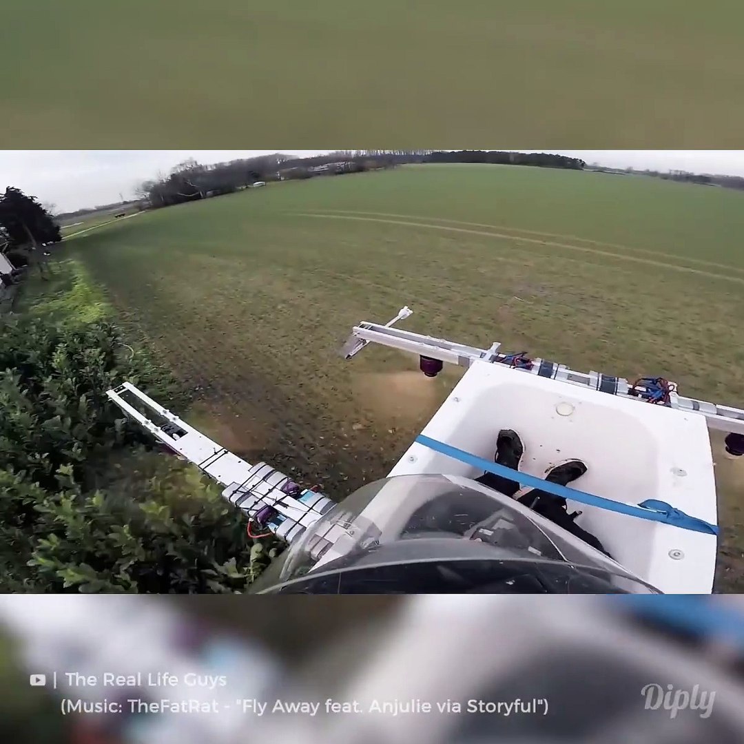 Il s'est fabriqué une baignoire volante avec plusieurs drones - Vidéo  Dailymotion