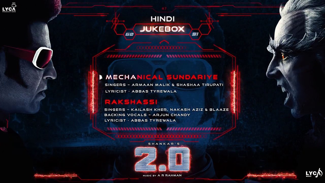2.0 - Official Jukebox (Hindi) | Rajinikanth, Akshay Kumar | Shankar | A.R. Rahman