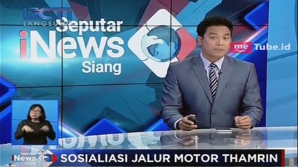 Polwan Berjejer Sosialisasikan Jalur Motor di Thamrin
