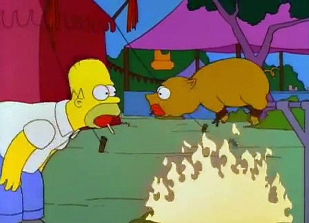 Homer Simpson y el lechon