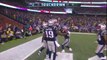 Leaping New England Patriots tight end Rob Gronkowski catches quarterback Tom Brady's 5-yard TD pass