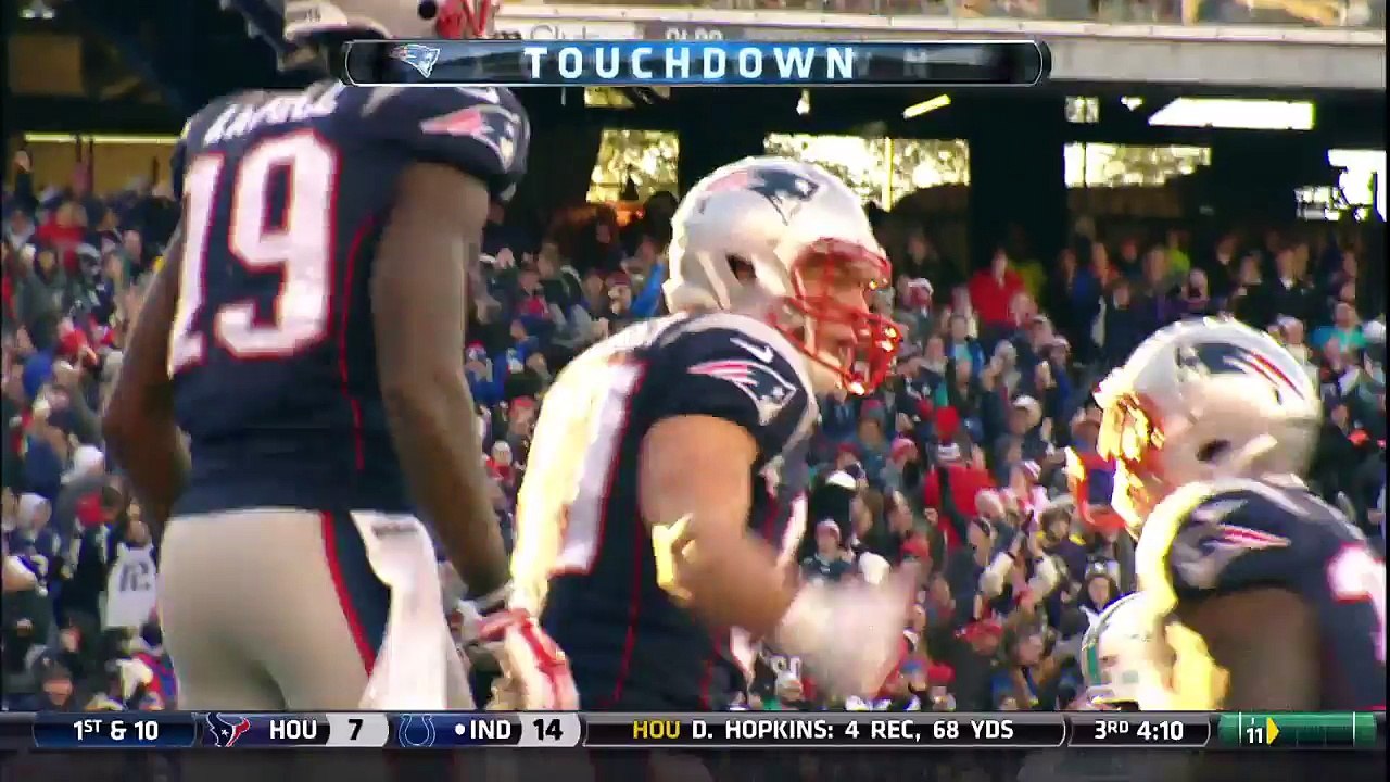 2014 - New England Patriots quarterback Tom Brady finds Rob Gronkowski for a 27-yard touchdown