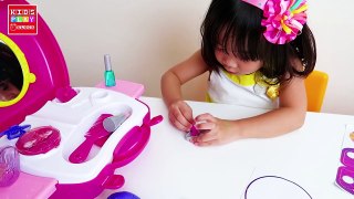 Kids Makeup SET for Girls! Lip Gloss Blush Eye Shadow! Playtime FUN with Elise | Kids Play OClock