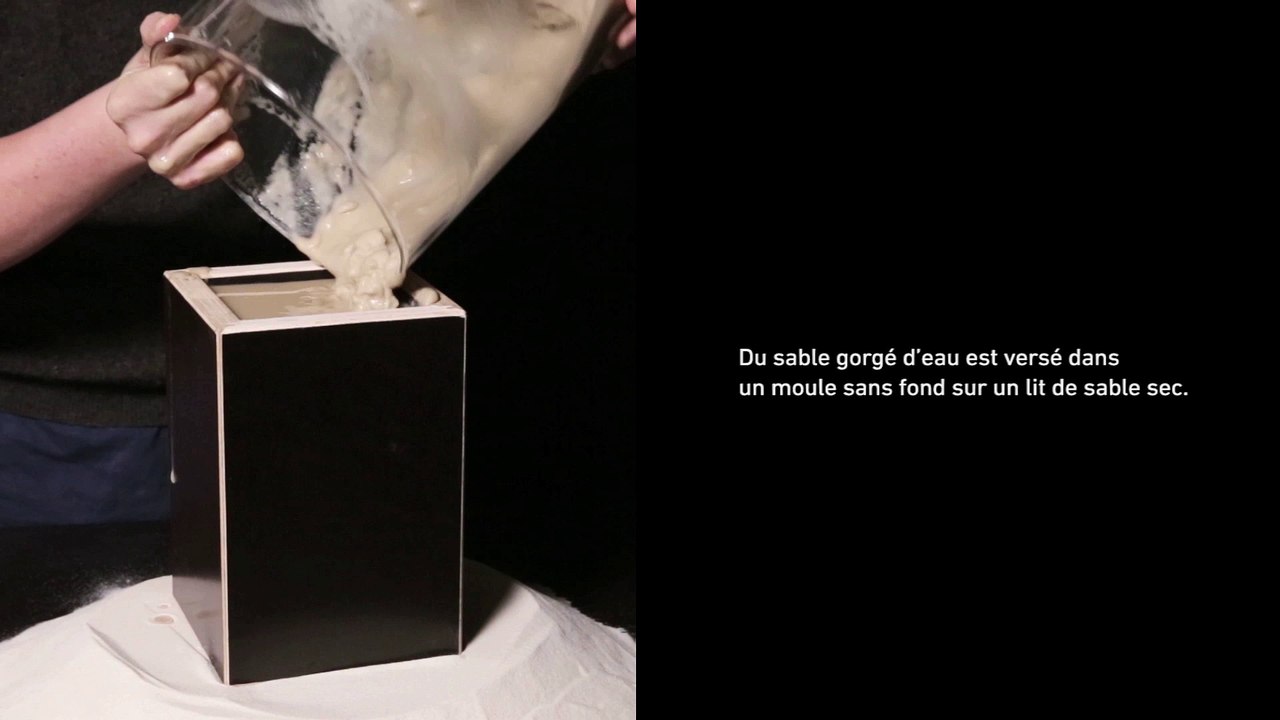 Sable liquide solidifié