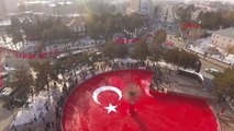 Erzurum-Ciritciler, Buzdan Türk Bayrağı ile Afrin'e Destek Verdiler