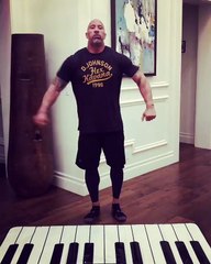 HOT SEXY BOLD  FULL MATURED Dwayne Johnson AKA the ROCK is dancing in standing Piano