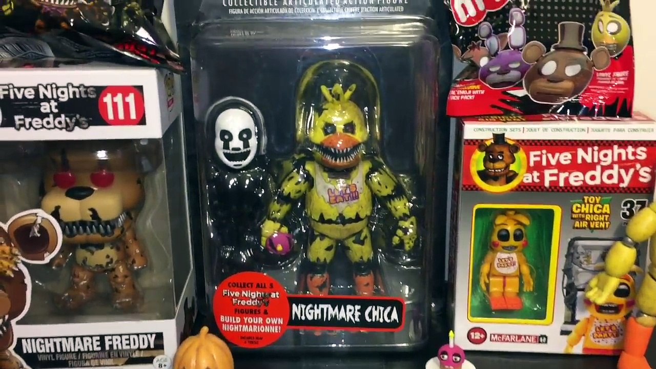 Five Nights at Freddys Nightmare Chica, Freddy Funko Pop, Toy Chica Buildable & Blind Bags Opening