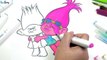 Trolls Coloring pages for kids coloring book poppy and branch