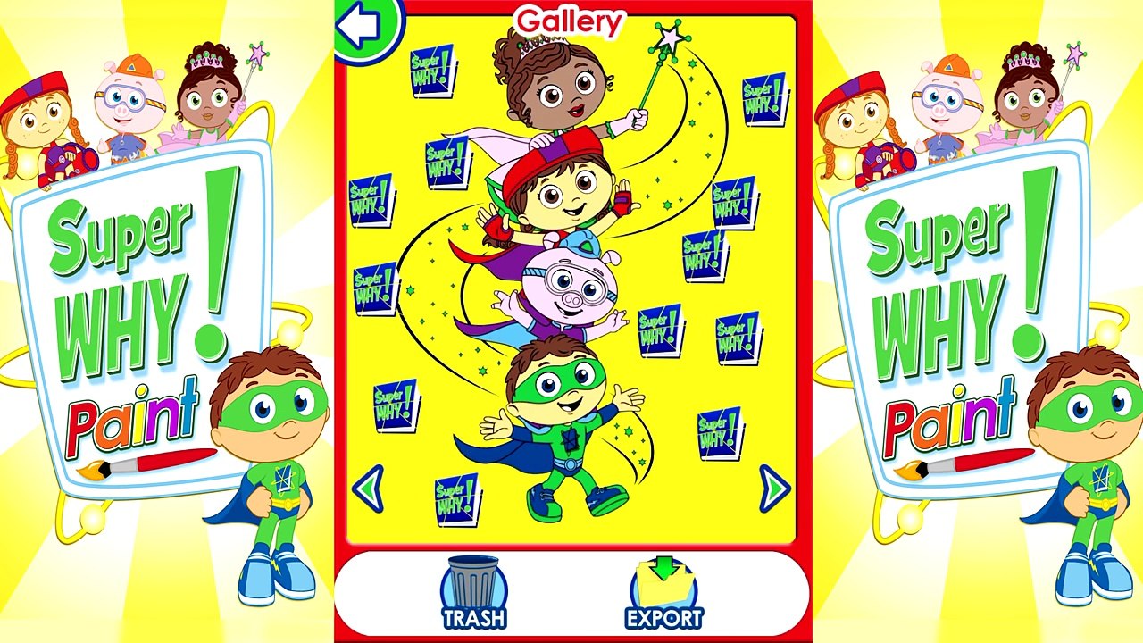 Super Why Paint - Childrens Color/Painting Games - Super Why Coloring Book App For Kids