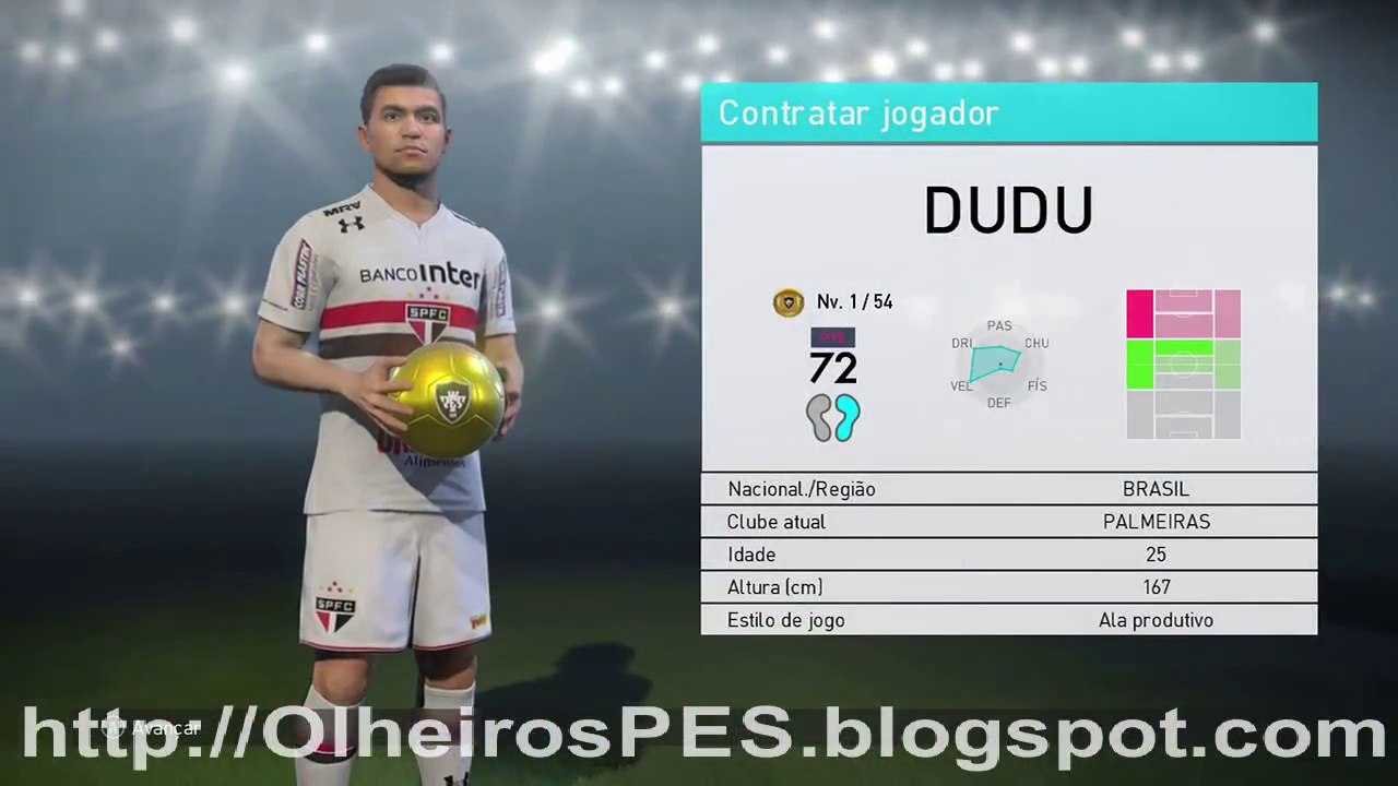 PES 2018 - Combinação de Olheiros para contratar Dudu do Palmeiras