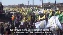 Des Kurdes syriens manifestent contre l'offensive turque