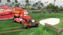 Disney Pixar Cars Mack Truck, Tow Mater And Cars 2 McQueen Transportation By Spiderman
