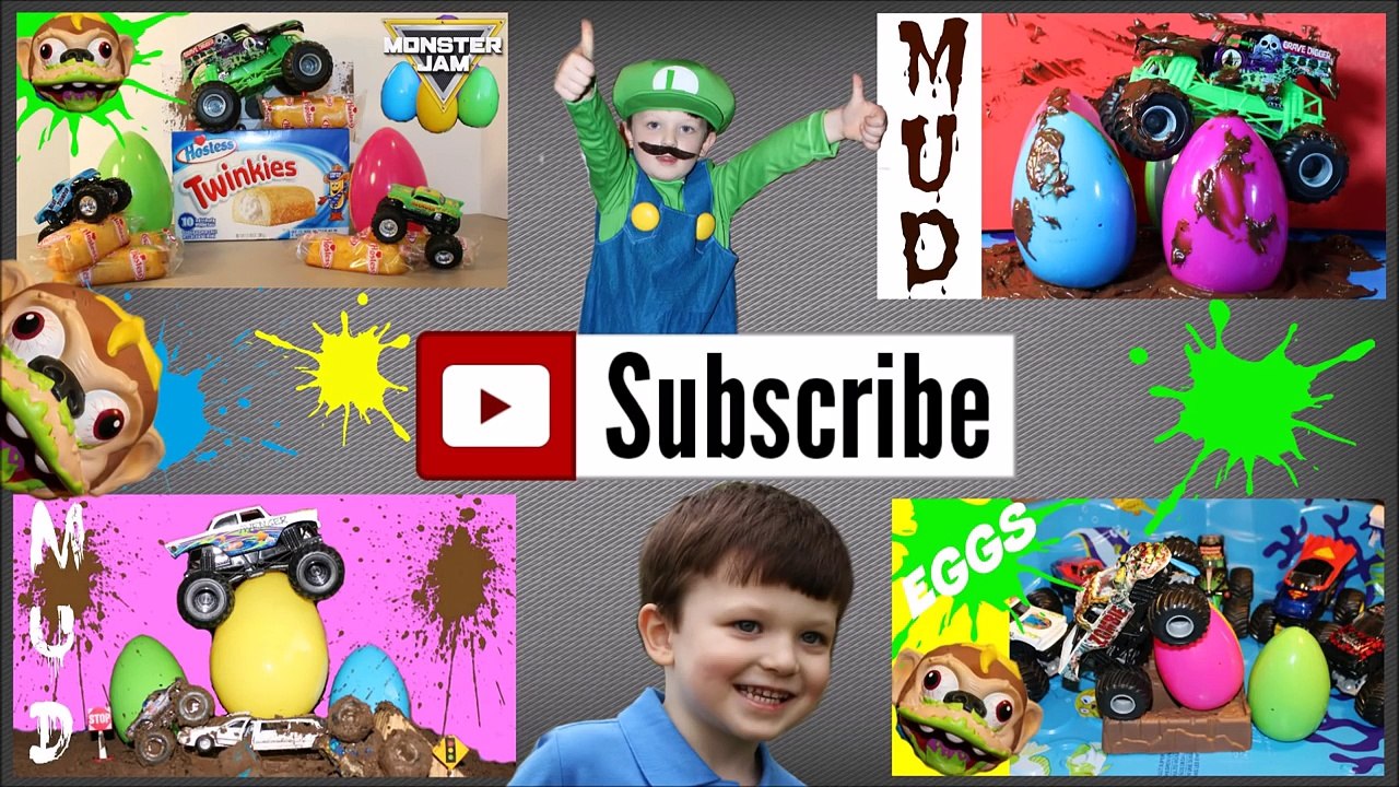 HOT WHEELS MONSTER JAM TRUCKS SURPRISE EGGS part 11 DOWNHILL RACING INTO COCO PUFFS CEREAL