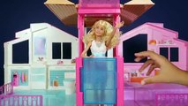 Barbie 3 Storey Townhouse - 4 Barbie Fashionistas Dolls - Unboxing Kids Toy Review