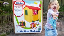 kid builds first house by herself LITTLE TIKES PLAYHOUSE