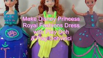 Play Doh Sparkle Disney Princess Dresses: Ariel Rapunzel Merida Frozen Elsa Anna Doh Vinci