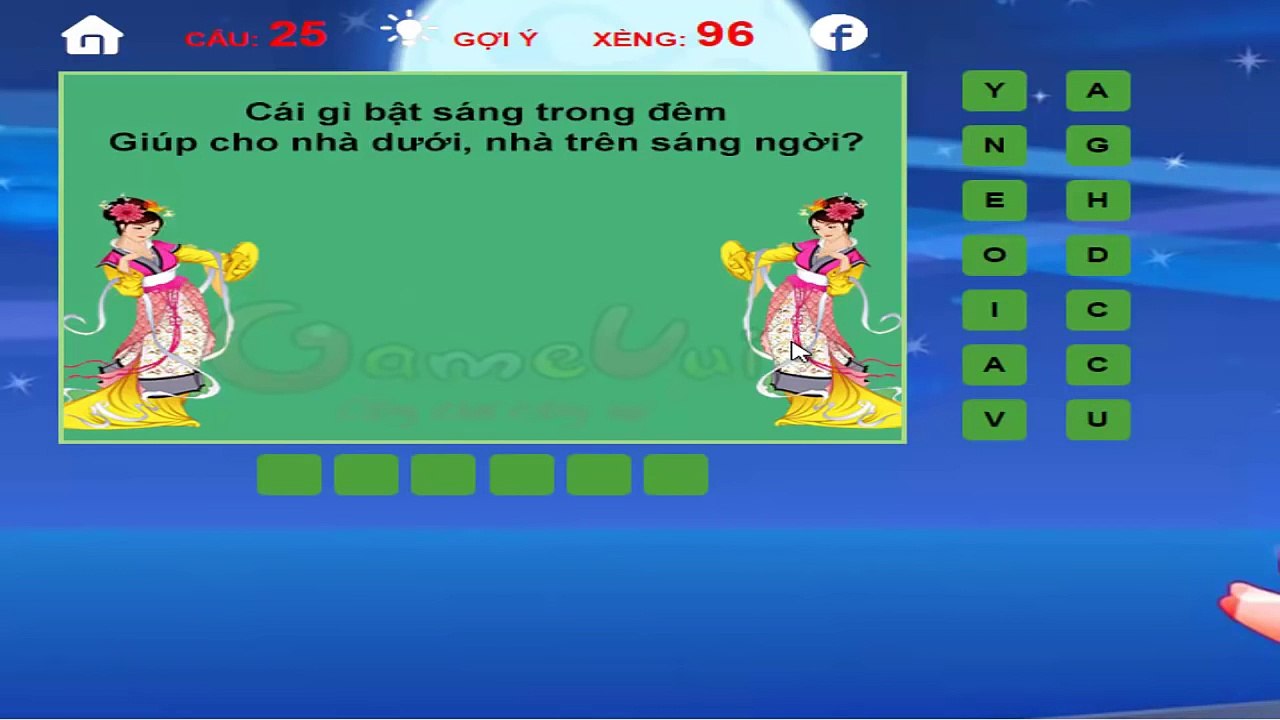 Hướng dẫn chơi game Đố vui Trung Thu - Game Vui