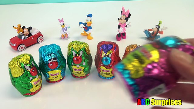 Best Learning Video for Kids Learn ANIMALS Yowie Chocolate Egg Surprise Toys ABC Surprises Disney
