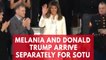 President Donald Trump and First Lady Melania Trump arrive separately for State of the Union speech