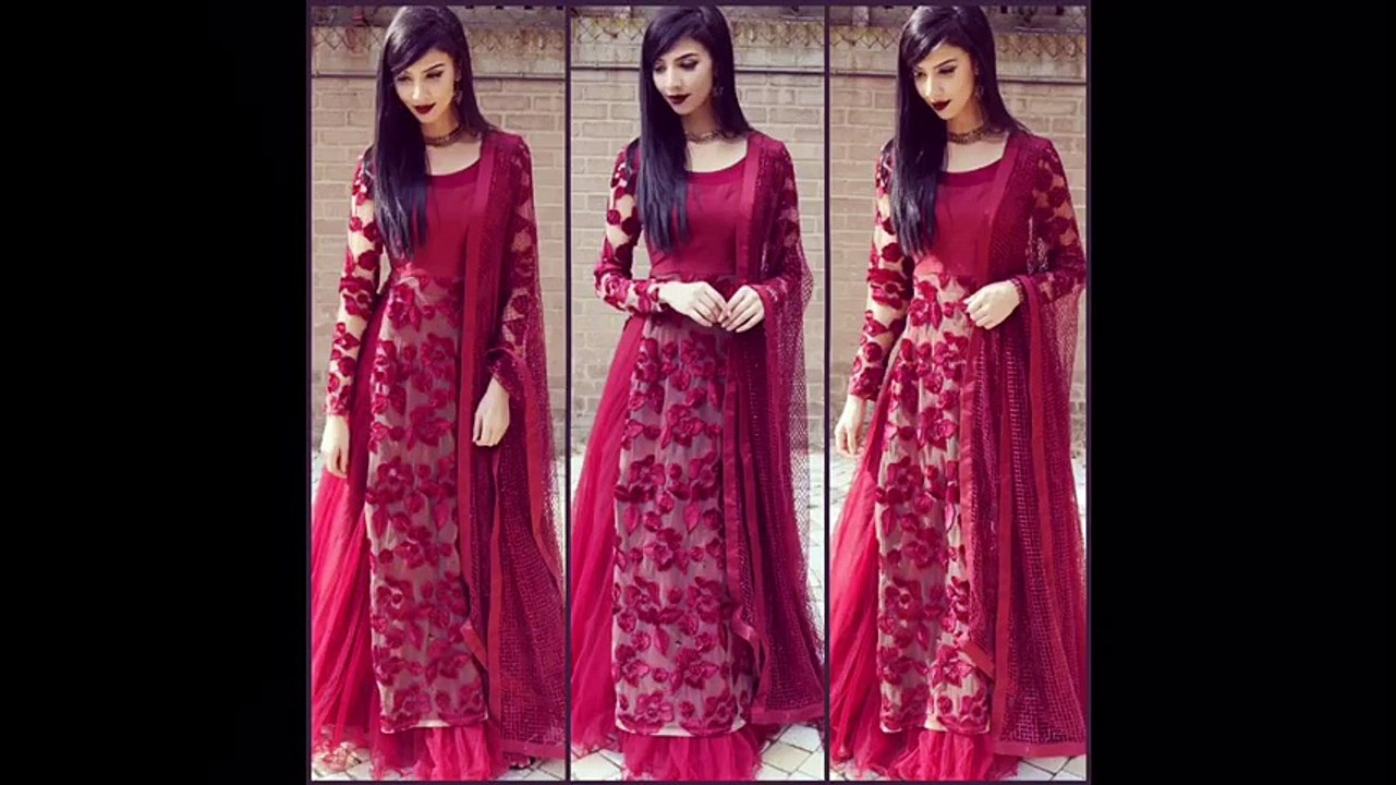 Beautiful full sleeves suit designs Pakistani suit designs ideas for wedding party wear suit designs