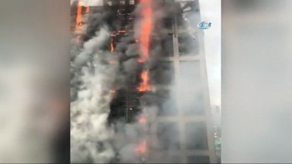 - Çin’de 20 katlı binada korkutan yangın