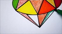 Crystals Jems Diamond Coloring Pages l How To Draw and Color Crystals Videos For Kids Rainbow Colors