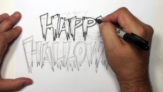 How to Draw Cool Letters - Happy Halloween in Scary Letters - Art for Kids | MAT