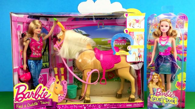 Barbie Doll Feed and Cuddle Tawny Horse Toy Set Barbie Dolls Friend Toy Video
