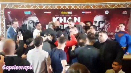 AMIR KHAN FIGHT TO PHIL LO GRECO ALTERCATION & COMMENTS ABOUT HIS WIFE