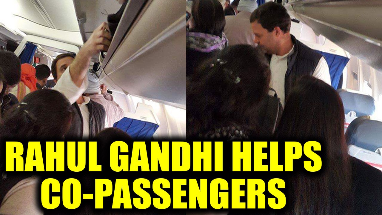 Rahul Gandhi helps co-passengers with their luggage, images goes viral | Oneindia News