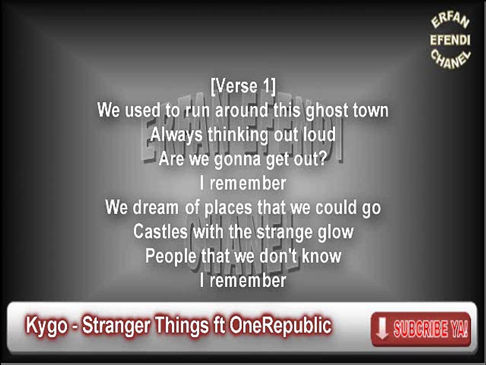 Kygo - Stranger Things ft OneRepublic Karaoke Lyric Cover Acoustic