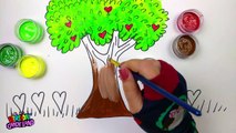 Renk Çizim ve Büyük Güzel Kalp Ağacı Boyama Sayfası Çocuklar ve Çocuklar