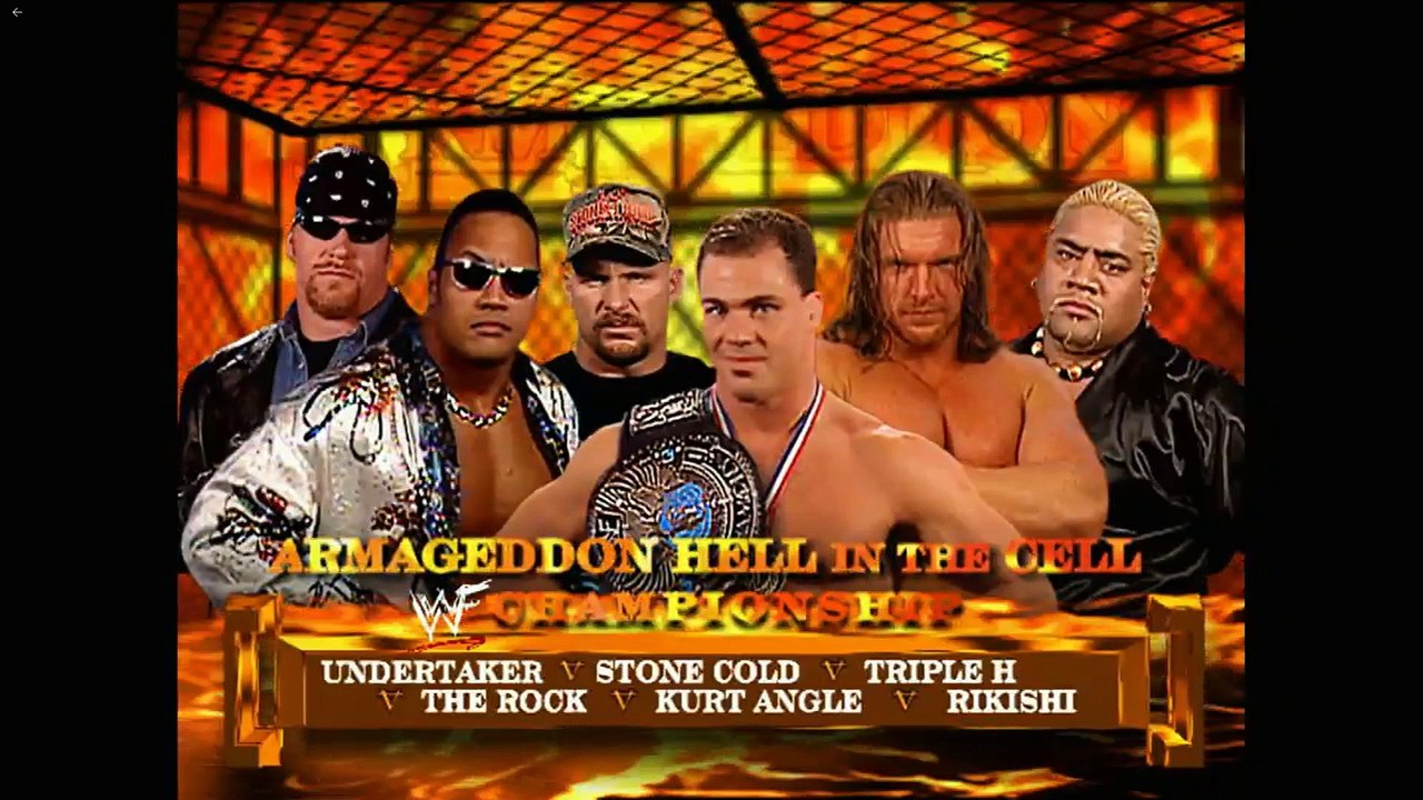 Wwe Armageddon 2000 - Kurt Angle(c) Vs The Rock Vs The Undertaker Vs Stone Cold Vs Rikishi Vs Triple H - Wwe Championship Hell in a Cell Match  - Promo