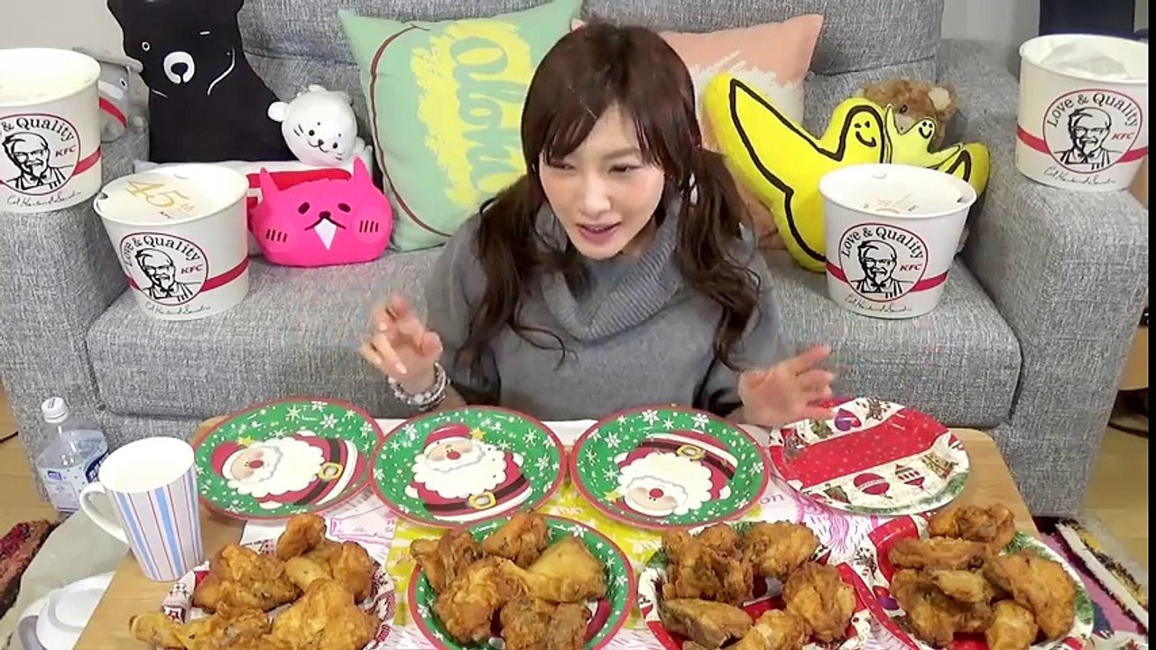 Kinoshita Yuka [OoGui Eater] 4 Buckets of KFC, 48 Pieces of Chicken!!