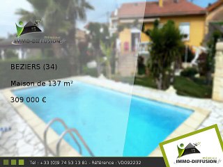 Maison A vendre Beziers 137m2 - 309 000 Euros