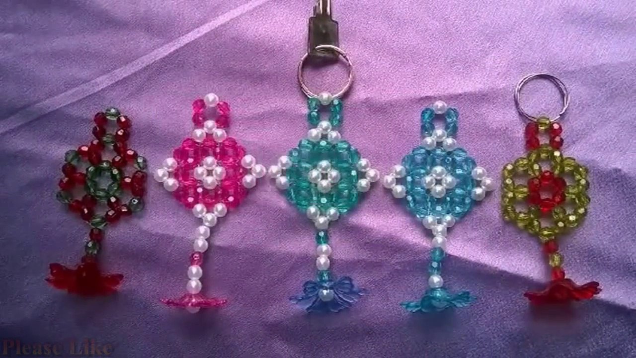 How To Make Crystal Beads Keychain - DIY Keychain Making Ideas