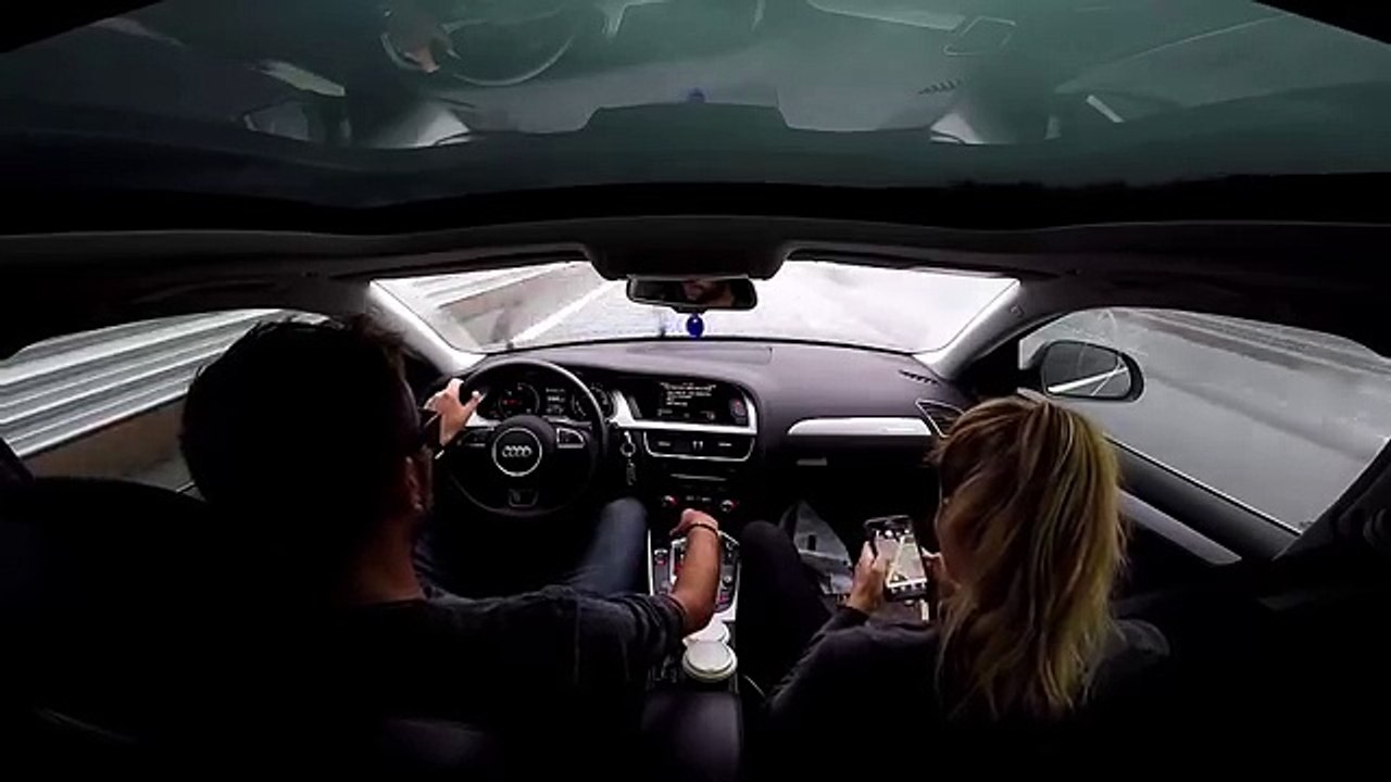 Aquaplaning dune Audi A4 à 140 kmh sur une autoroute
